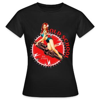 Old school Pin Up - T-shirt Femme - noir - Devant - AI Model Female 172 dark (172cm)