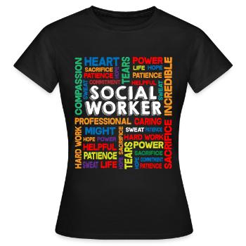 Social Work Month Social Worker Cadeau - T-shirt Femme - noir - Devant - AI Model Female 172 dark (172cm)