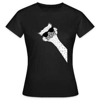 Strauß-Laufvogel mit Brille - Frauen T-Shirt - Schwarz - Vorne - AI Model Female 172 dark (172cm)