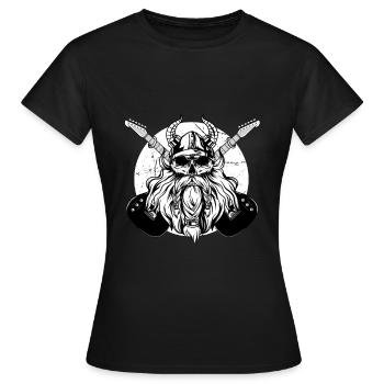 Guitares Viking - Heavy Metal | Viking Valhalla - T-shirt Femme - noir - Devant - AI Model Female 172 dark (172cm)