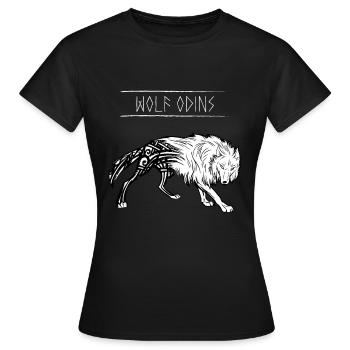 Wolf Odins Viking Walhalla Odin - Women's T-Shirt - black - Front - AI Model Female 172 dark (172cm)