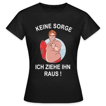 Rettungsschwimmer Bademeister Freibad zweideutig - Frauen T-Shirt - Schwarz - Vorne - AI Model Female 172 dark (172cm)