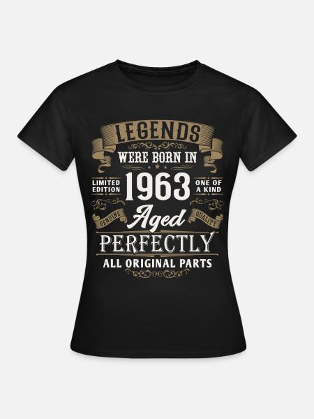 1963 geboren Legenden Geburtstag - T-shirt dam - svart