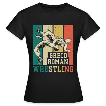 Greco Roman catch catcheur lutteur - T-shirt Femme - noir - Devant - AI Model Female 172 dark (172cm)