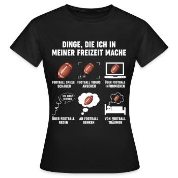 American Football Fan Freizeit Lustig Football - Frauen T-Shirt - Schwarz - Vorne - AI Model Female 172 dark (172cm)
