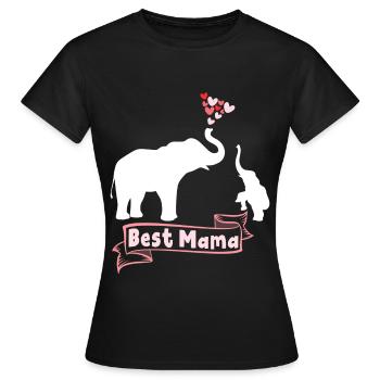 Best Elephant Mama Mama - Women's T-Shirt - black - Front - AI Model Female 172 dark (172cm)