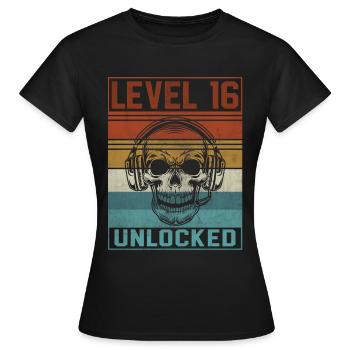 16e anniversaire du joueur - T-shirt Femme - noir - Devant - AI Model Female 172 dark (172cm)
