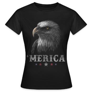 Eagle Patriotic Merica 4th of July American USA - Frauen T-Shirt - Schwarz - Vorne - AI Model Female 172 dark (172cm)