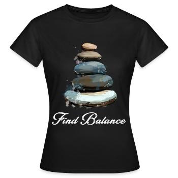 Rock Balancing Stone Stacking Balance - Women's T-Shirt - black - Front - AI Model Female 172 dark (172cm)