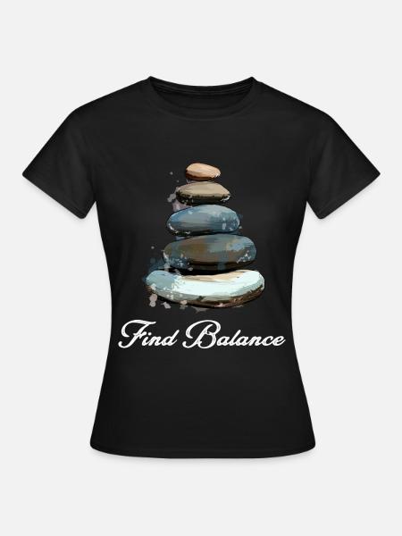 Rock Balancing Stone Stacking Balance - Frauen T-Shirt - Schwarz
