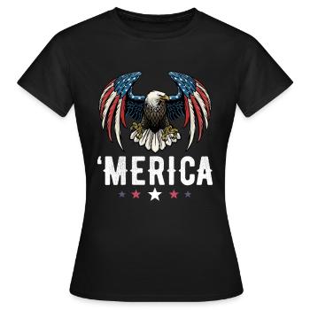Eagle American Flag 4th of July USA Merica - Frauen T-Shirt - Schwarz - Vorne - AI Model Female 172 dark (172cm)