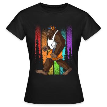 Retro Walking Bigfoot Unheimlich - Frauen T-Shirt - Schwarz - Vorne - AI Model Female 172 dark (172cm)