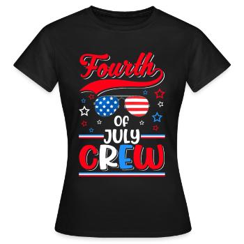 Vierter Juli Crew Männer Frauen Kinder - Frauen T-Shirt - Schwarz - Vorne - AI Model Female 172 dark (172cm)