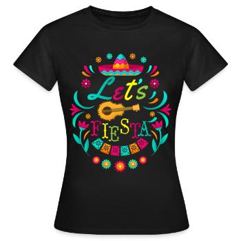 Lets Fiesta Cinco de Mayo Gitarre Fiesta - Frauen T-Shirt - Schwarz - Vorne - AI Model Female 172 dark (172cm)