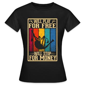 Musiciens de cornemuse bruyants cornemuses - T-shirt Femme - noir - Devant - AI Model Female 172 dark (172cm)