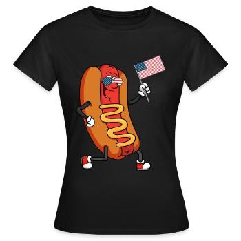 Patriotischer Hotdog 4. Juli - Frauen T-Shirt - Schwarz - Vorne - AI Model Female 172 dark (172cm)