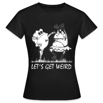 Strange Frogs Funny Amphibian - Women's T-Shirt - black - Front - AI Model Female 172 dark (172cm)