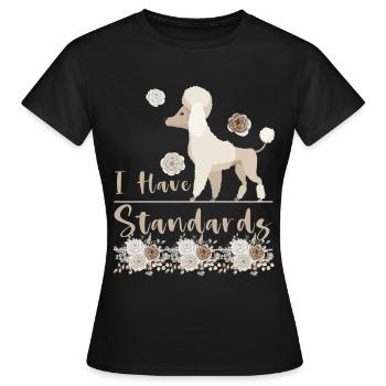 Caniche Mama Dog Drôle Caniche Standard - T-shirt Femme - noir - Devant - AI Model Female 172 dark (172cm)