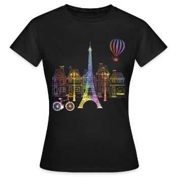 Tour Eiffel Love France Femmes Paris - T-shirt Femme - noir - Devant - AI Model Female 172 dark (172cm)