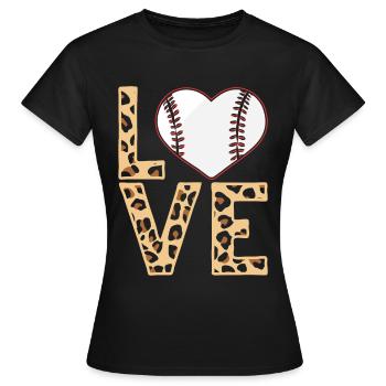 Leopard Baseball Theme Women Baseball - Women's T-Shirt - black - Front - AI Model Female 172 dark (172cm)