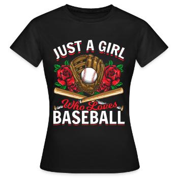 Girls Baseball Theme Baseball Lovers - Women's T-Shirt - black - Front - AI Model Female 172 dark (172cm)