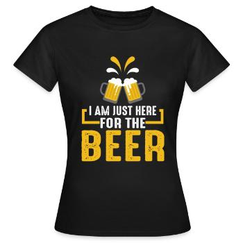 Je ne suis ici que pour la bière | Fête, barbecue - T-shirt Femme - noir - Devant - AI Model Female 172 dark (172cm)