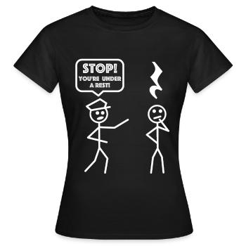 Stop, you are under arrest | Stickman - Women's T-Shirt - black - Front - AI Model Female 172 dark (172cm)