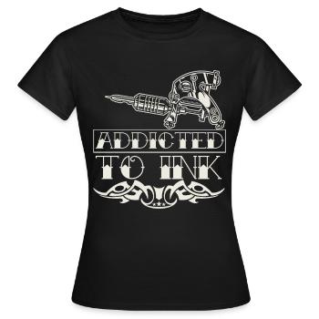 Tattoo Addict Tattoo Artist Citation Tattoo Artist - T-shirt Femme - noir - Devant - AI Model Female 172 dark (172cm)