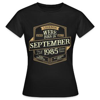 September 1985 Geburtstag Mann - Frauen T-Shirt - Schwarz - Vorne - AI Model Female 172 dark (172cm)