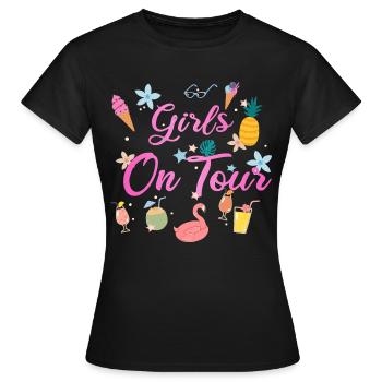 Girls On Tour Mädelsurlaub - Junggesellenabschied - Frauen T-Shirt - Schwarz - Vorne - AI Model Female 172 dark (172cm)
