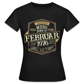 Februar 1976 Geburtstag Mann - Frauen T-Shirt - Schwarz - Vorne - AI Model Female 172 dark (172cm)