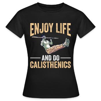 Calisthenics Körpergewicht Krafttraining - Frauen T-Shirt - Schwarz - Vorne - AI Model Female 172 dark (172cm)