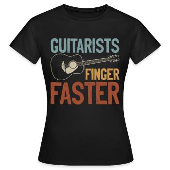Guitariste Wordplay Humour pour Adultes - T-shirt Femme - noir - Devant - AI Model Female 172 dark (172cm)
