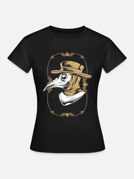 Okkulter mittelalterlicher Pestarzt - Dame-T-shirt - sort