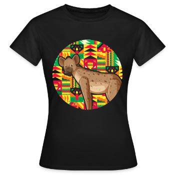 Chien sauvage africain Kente - T-shirt Femme - noir - Devant - AI Model Female 172 dark (172cm)
