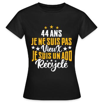 44 ans | Cadeau d'anniversaire | fête des pères - T-shirt Femme - noir - Devant - AI Model Female 172 dark (172cm)