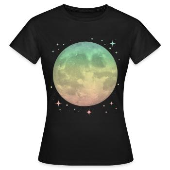 Mond Pastel Himmlisch - Frauen T-Shirt - Schwarz - Vorne - AI Model Female 172 dark (172cm)