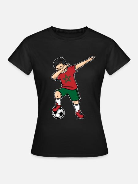Dabbing Joueur de football garçon Maroc Football - T-shirt Femme - noir