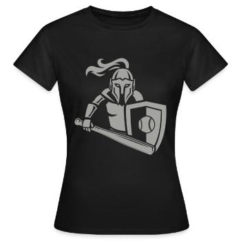 Chevalier médiéval de baseball - T-shirt Femme - noir - Devant - AI Model Female 172 dark (172cm)