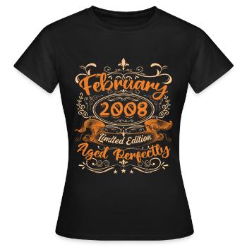 February 2008 | Aged Perfectly - T-shirt Femme - noir - Devant - AI Model Female 172 dark (172cm)
