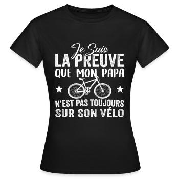 Papa cycliste cyclisme Bébé Nourrisson Naissance - T-shirt Femme - noir - Devant - AI Model Female 172 dark (172cm)