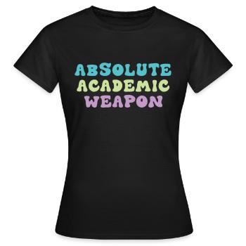Arme académique absolue des étudiants - T-shirt Femme - noir - Devant - AI Model Female 172 dark (172cm)