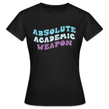 Arme académique absolue de l’étudiant - T-shirt Femme - noir - Devant - AI Model Female 172 dark (172cm)