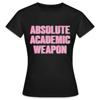 Arme académique absolue de l’étudiant - T-shirt Femme - noir - Devant - AI Model Female 172 dark (172cm)
