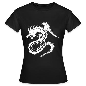 Chinesischer Drache - Frauen T-Shirt - Schwarz - Vorne - AI Model Female 172 dark (172cm)