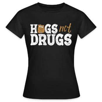 Des câlins au lieu de drogues - T-shirt Femme - noir - Devant - AI Model Female 172 dark (172cm)