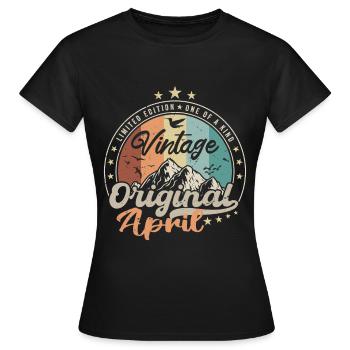 Né en Avril Cadeau D'anniversaire - T-shirt Femme - noir - Devant - AI Model Female 172 dark (172cm)