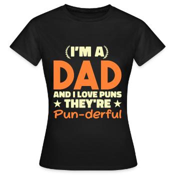 Papa Pun - Women's T-Shirt - black - Front - AI Model Female 172 dark (172cm)
