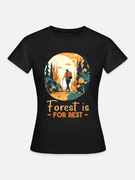 Waldcamping Urlaub in den Bergen - Frauen T-Shirt - Schwarz