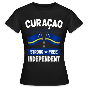 Curaçao - Frauen T-Shirt - Schwarz - Vorne - AI Model Female 172 dark (172cm)